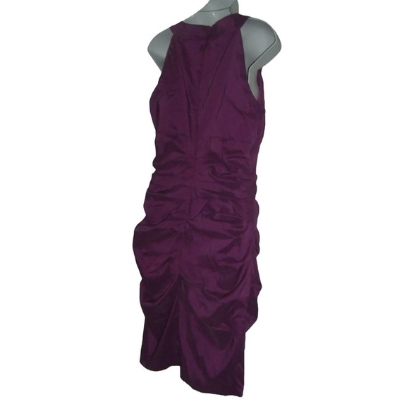Signature by Sangria Dress Purple Iridescent Ruched Prom Party Wedding Cocktail - Picture 6 of 12